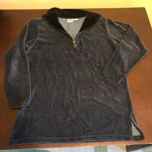 VTG textured blue and black herringbone pullover